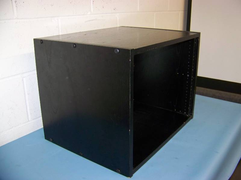 Small  Compact, Wood Encased, Audio  Video Equipment  Component Rack