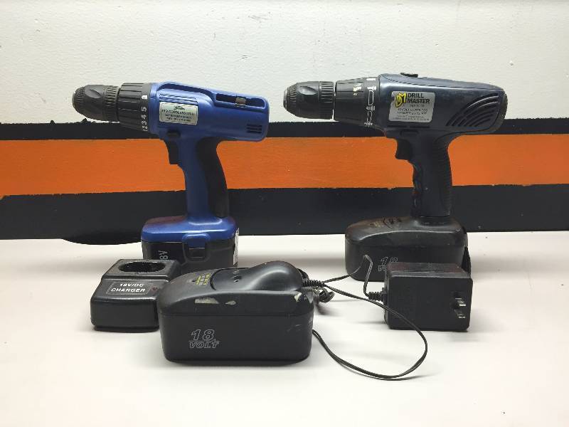 lot 2 image: CRAFTSMAN 13.2 VOLT 2 BATTERIES WITH CHARGER, DRILL MASTER 18 VOLT HAMMER DRILL WITH CHARGER