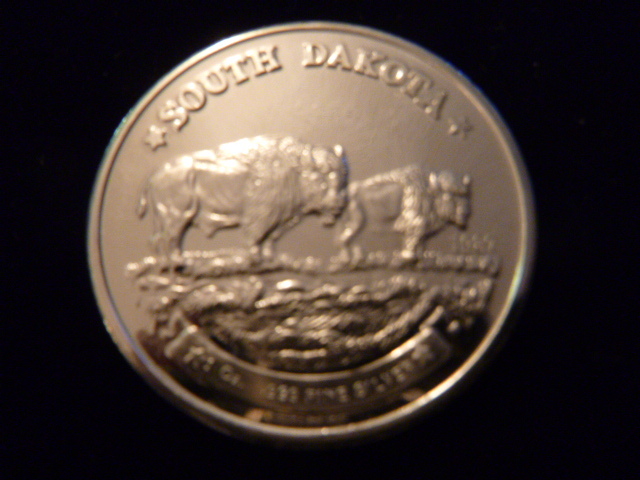 1987 South Dakota Bison Silver Coin
