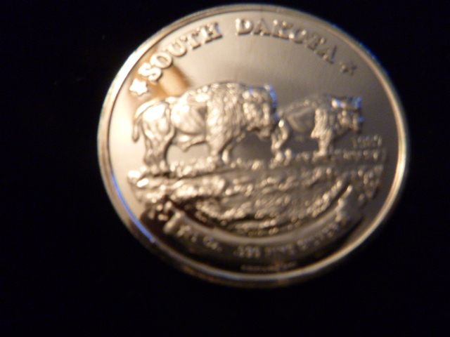 1987 South Dakota Bison Silver Coin