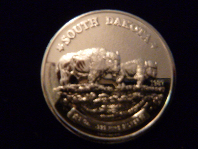1987 South Dakota Bison Silver Coin