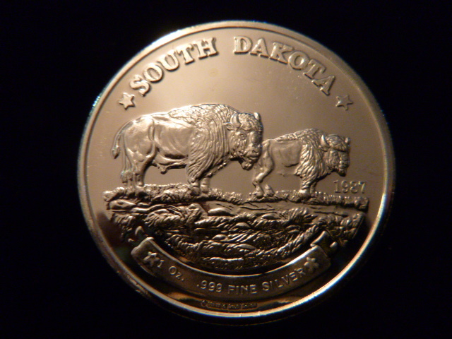 1987 South Dakota Bison Silver Coin