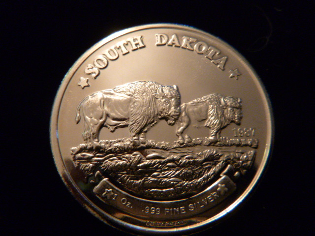 1987 South Dakota Bison Silver Coin