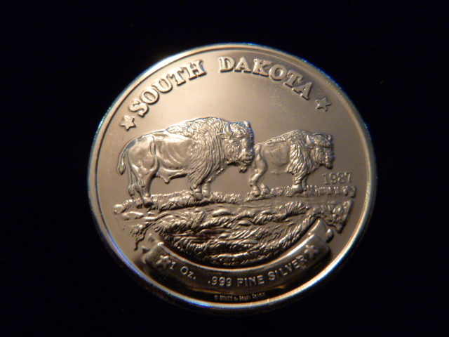 1987 South Dakota Bison Silver Coin