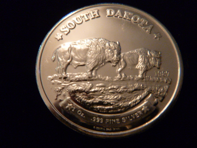 1987 South Dakota Bison Silver Coin