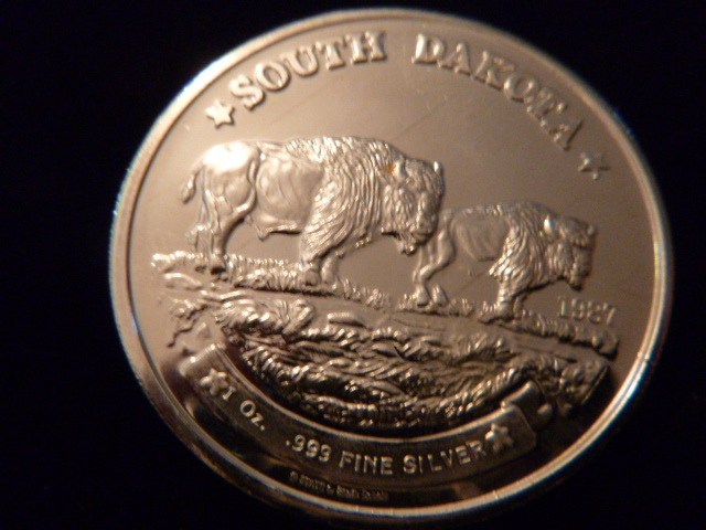 1987 South Dakota Bison Silver Coin