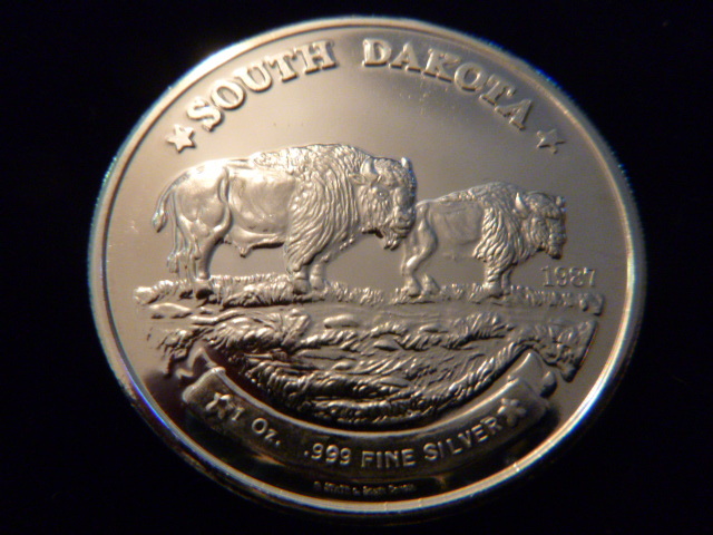 1987 South Dakota Bison Silver Coin