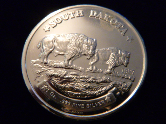 1987 South Dakota Bison Silver Coin