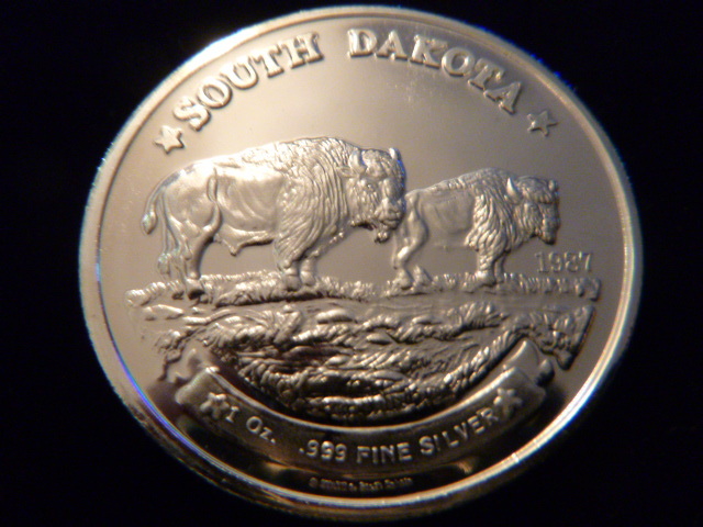 1987 South Dakota Bison Silver Coin