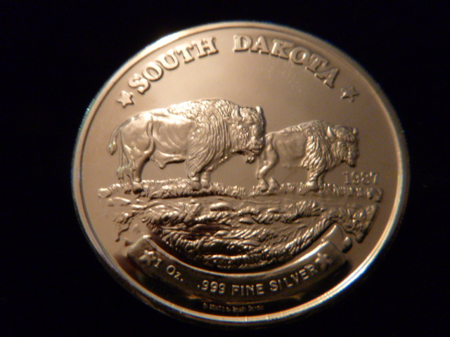 1987 South Dakota Bison Silver Coin