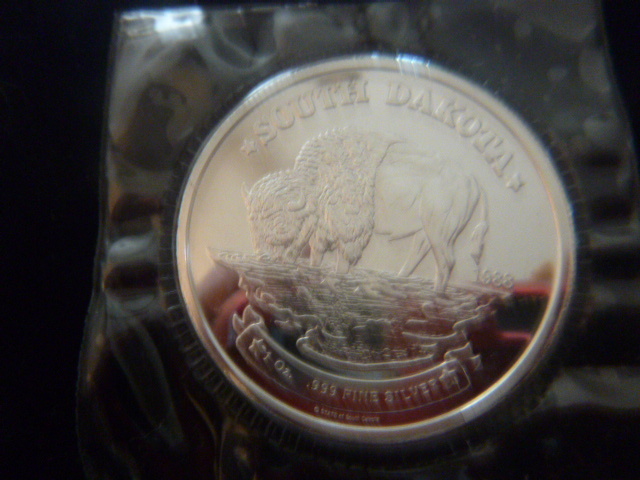 1988 South Dakota Bison Silver Coin