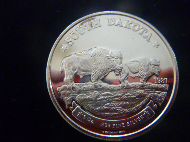 1987 South Dakota Bison Silver Coin | GOLD and SILVER COINS | K-BID