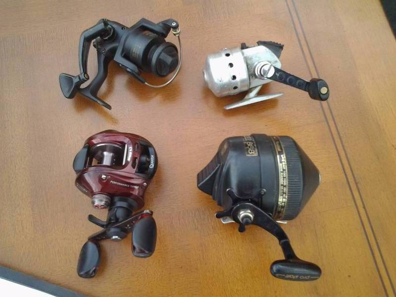 4-Assorted Reels Zebco, Quantam, Shakespeare, Korea