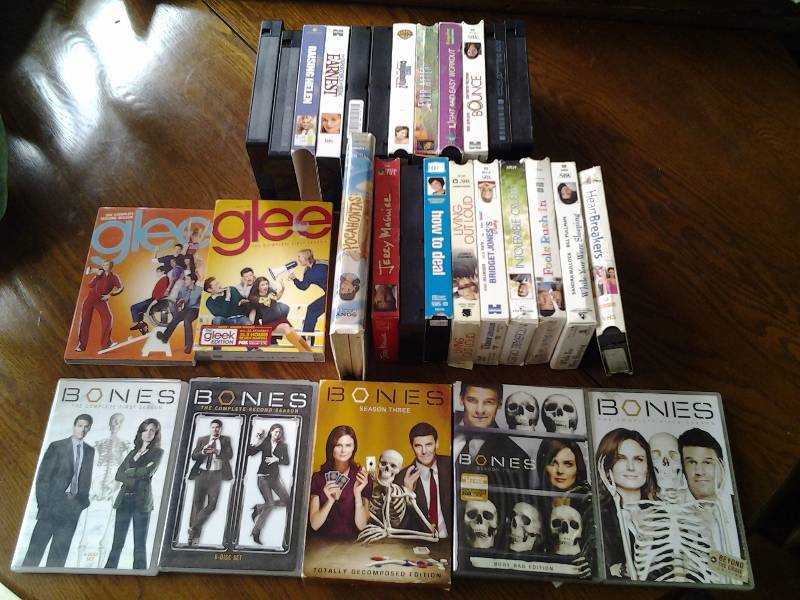 Seasons 1-5 Bones, Seasons 1&2 Glee, Misc. VHS