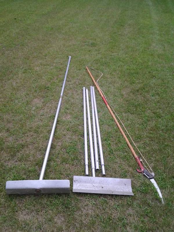 lot 63 image: 2-Roof Rakes, Tree Limb PrunerPole Saw