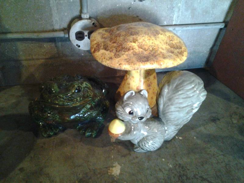 lot 96 image: 3-Ceramic Lawn Ornaments