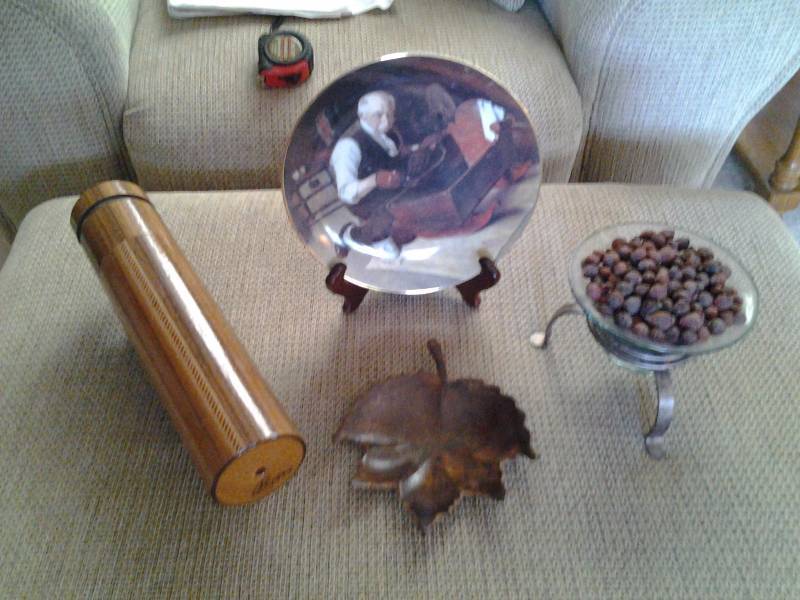 lot 133 image: Norman Rockwell Plate-Grampas Gift, Unique Hand-Crafted Kaleidoscope ($100) Other Decor