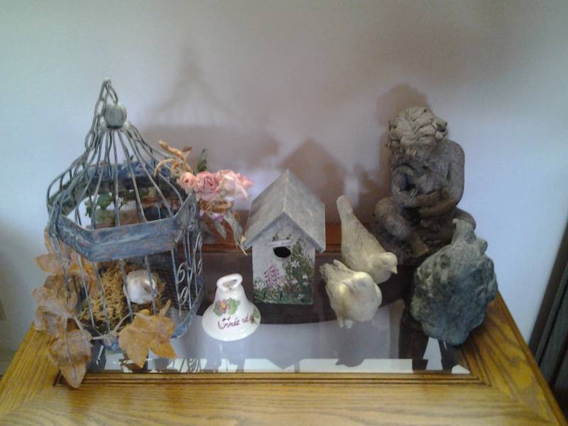 lot 135 image: Decorative Bird Cage, Bird House, Birds, Cherub, Bunny