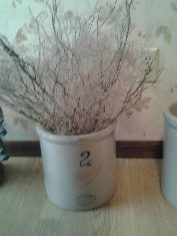 lot 184 image: 2-Gallon Red Wing Crock With Babys Breath