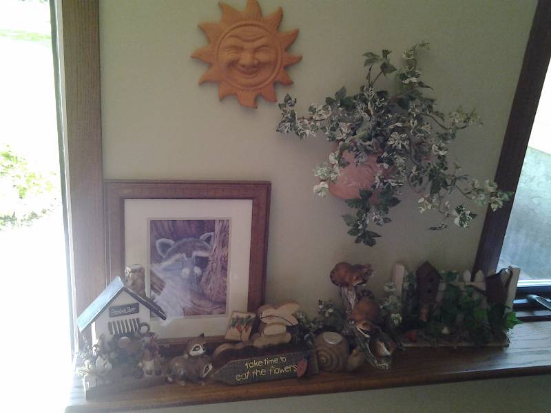 lot 223 image: Lot Of Cute Wall Decor (Raccoons, Bird Houses, Misc)