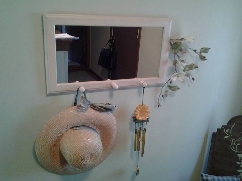 lot 226 image: Peg Hook Mirror (23x13) & Other Wall Decorations
