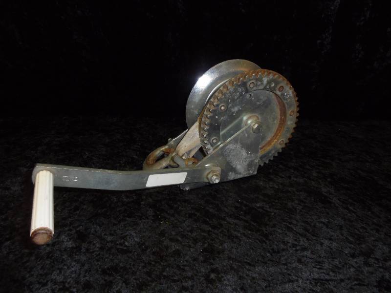 Large heavy duty boat winch with new strap