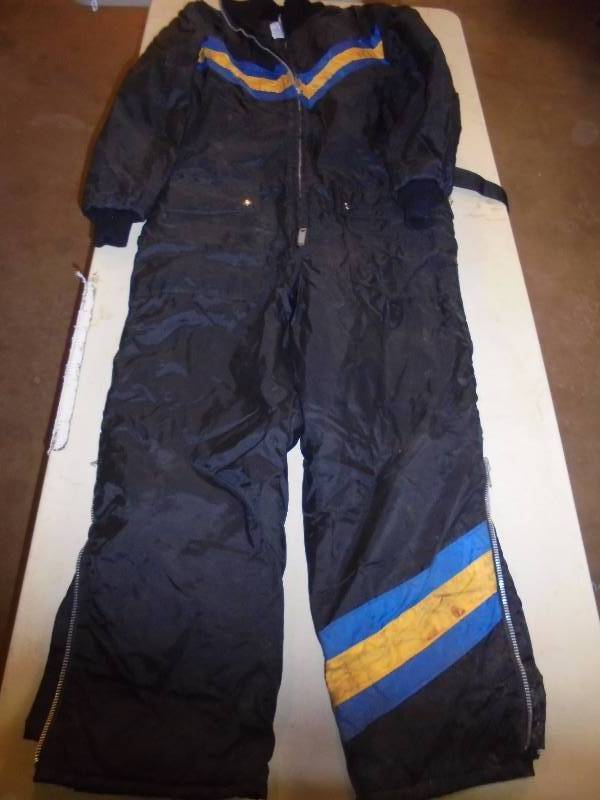 Vintage Black Snowmobile Suit Medium Fishing, Boating, Antiques