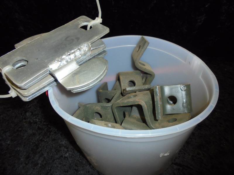 Bucket of Brackets for making Stake Bed Trailer