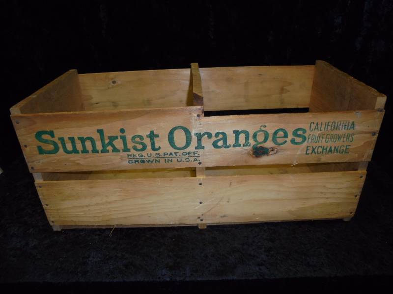 Premium Sunkist Oranges Wood Crate
