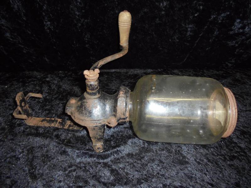 Antique ARCADE Cast Coffee Grinder wArcade No 25 Jar & Original Arcade Lid
