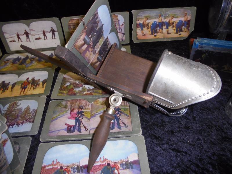 Vintage Stereoscope & Large Lot of Stereoview Cards