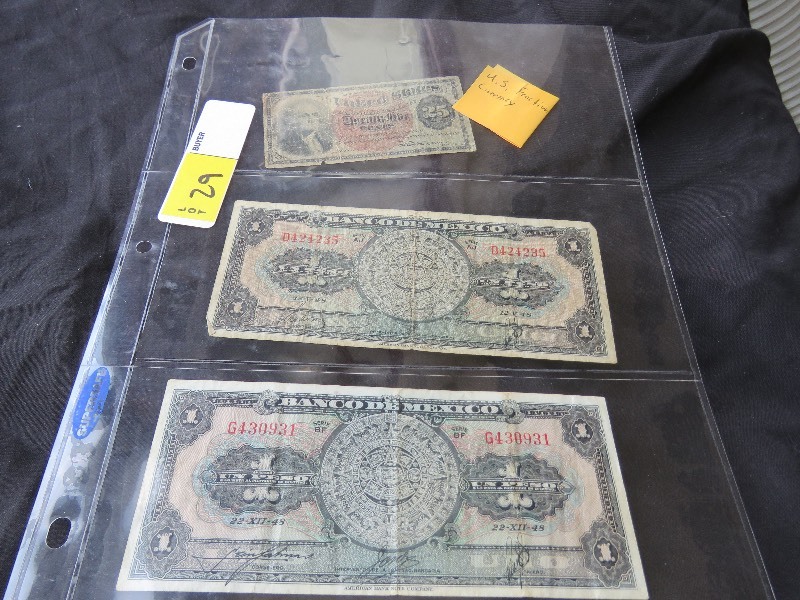 U.S. Fraction Currency and Mexican Bills