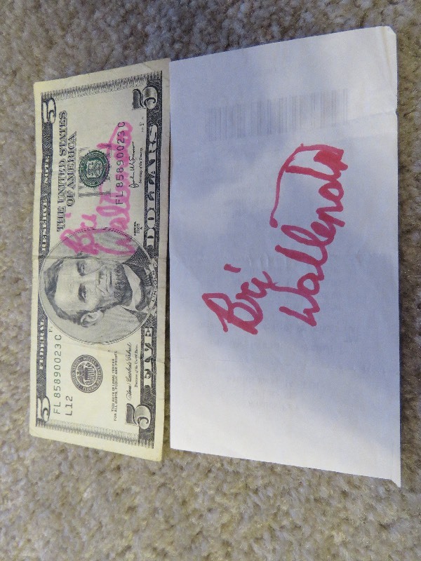 $5.00 autographed Bill