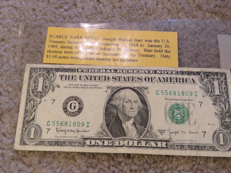 $1.00 Bill-Autographed