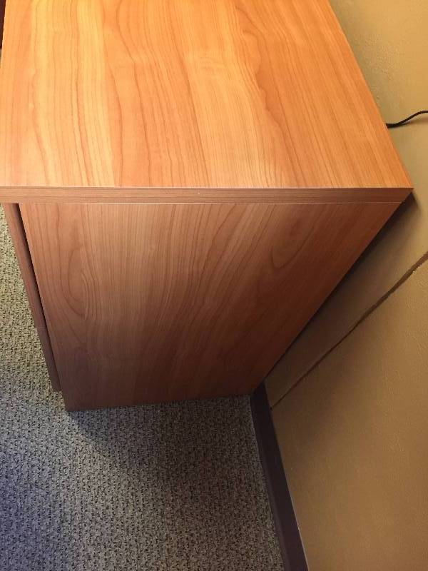 lot 13 image: High End Quality Made In Denmark by Tvilum-Scanbirk Presidents Executive Office Cherry Veneer Lateral File 2 Drawer Locking Storage Cabinet with Key- Retails $600 - Excellent Condition  Matches Other Pieces In This Auction