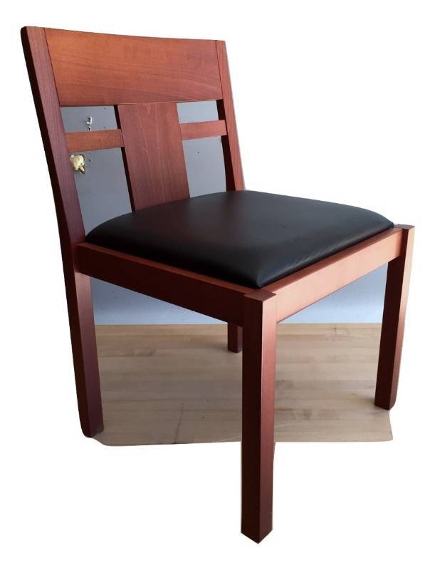 lot 6 image: Wow Very High End Italian A. Sabau Cherry Wood & Leather Executive Or Home Office Guest Chair - Excellent Condition & Matches Lots #4 & #5