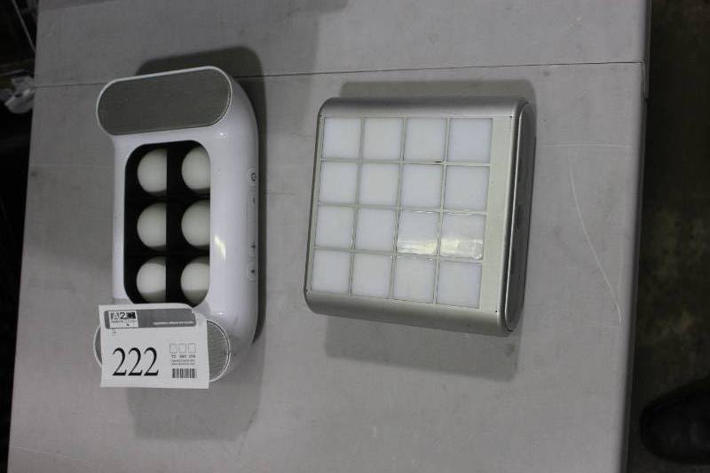 lot 222 image: Lot of (2) Electronics Including 1) iSound iGlowSound Player AND 1) HoMedics Color Cube Light Therapy