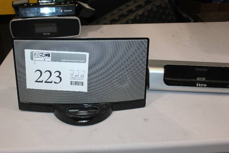 lot 223 image: Lot of (2) Electronics Including 1) Bose Docking Player w Speaker AND 1) iHome Docking Player