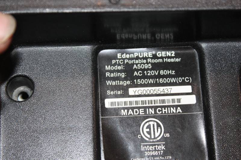 Eden PURE Gen2 PTC Portable Room Heater | Eagan Electronics, Sporting  Goods, and Power Tool Surplus 2 | K-BID