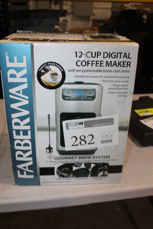 lot 282 image: Farberware 12-Cup Digital Coffee Maker