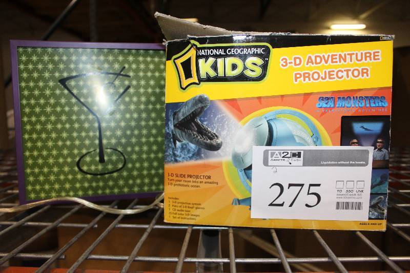 lot 275 image: Lot of (2) Electronics Including 1) Lighted Table Display AND 1) National Geographic Kids 3-D Adventure Projector