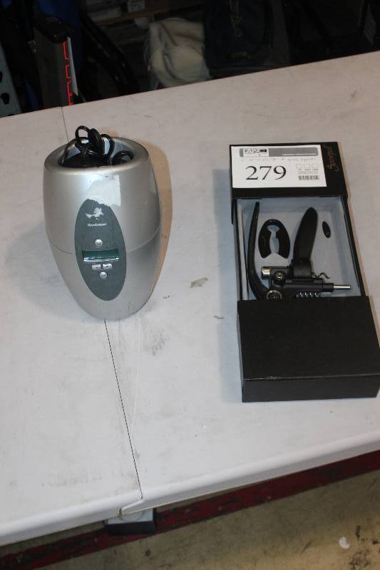 lot 279 image: Lot of (2) Including 1) Brookstone Chill Smart Wine Cooler V3.0 AND 1) ScrewPull Wine Opener
