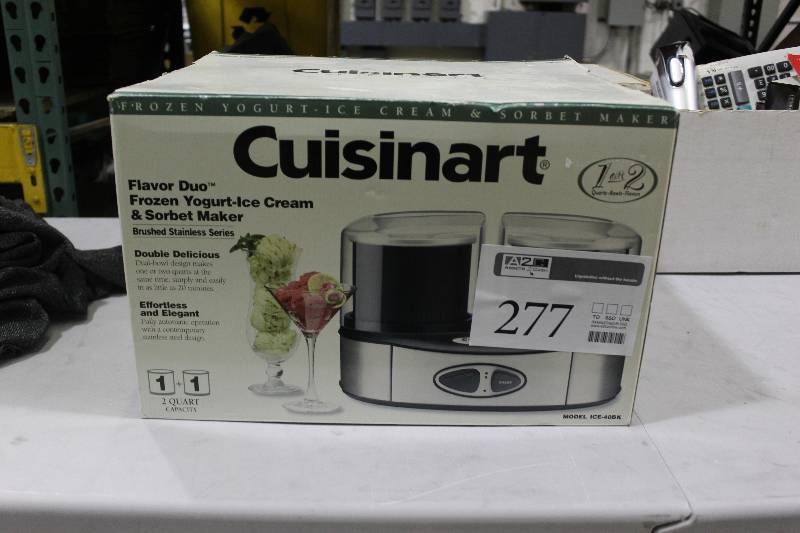 lot 277 image: Cuisinart Flavor Duo Frozen Yogurt-Ice Cream & Sorbet Maker