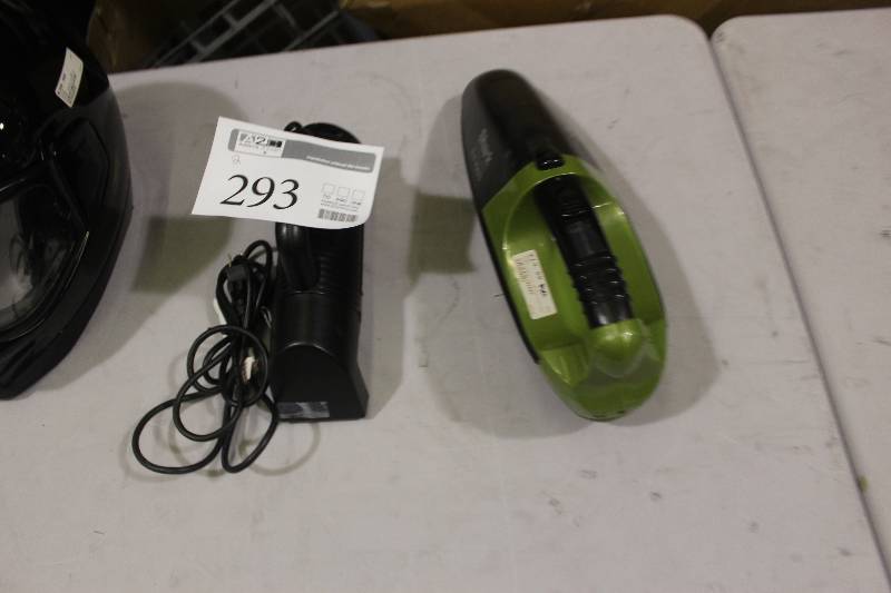 lot 293 image: Lot of (2) Appliances Including 1) Esteam Hand-held Garment Steamer AND 1) Intertek Shark Vacuum Cleaner