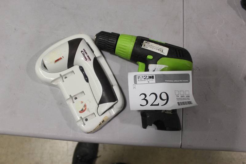 lot 329 image: Lot of (2) Power Tools Including 1) 18V Cordless Drill AND 1) Black & Decker Cordless Wall Mount Gizmo