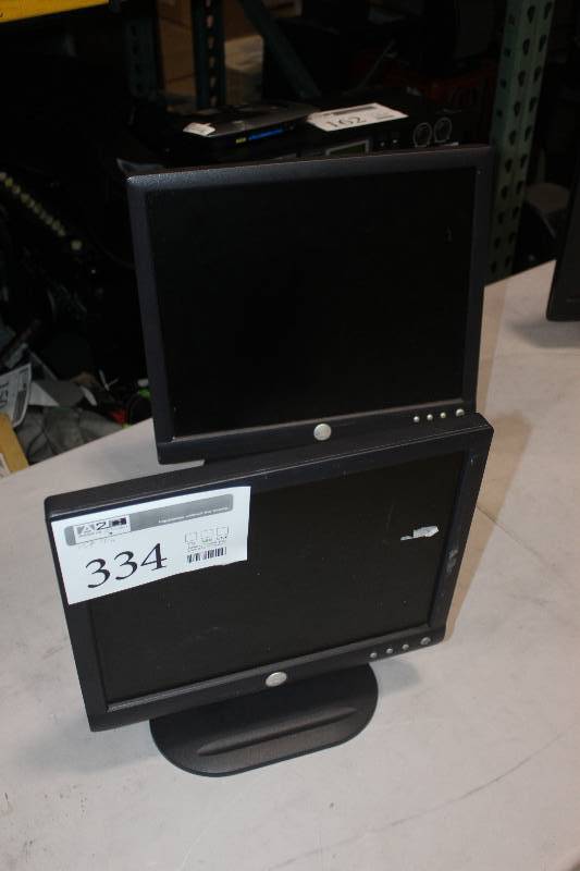lot 334 image: Lot of (2) Dell Computer Monitors Including 1) 15 AND 1) 17