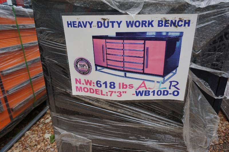 lot 11 image: AJLR Model WB10D-0 Heavy Duty Tool Cabinet Work Bench