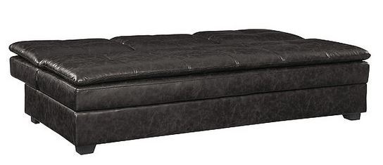 lot 151 image: Serta Kingsley Black Leather-Look Dream Convertible Sofa