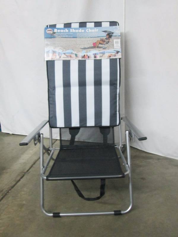 lot 36 image: Quik Chair Beach Chair - Striped Navy Blue