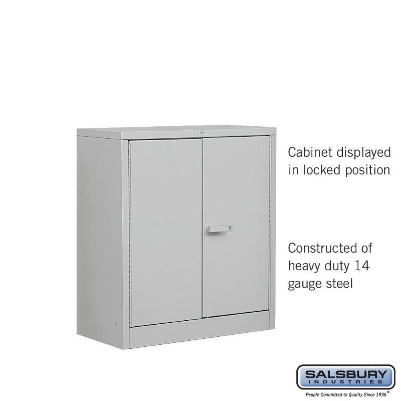 Salsbury Industries Counter Height Heavy Duty Storage Cabinet - 42-Inch by 18-Inch - Gray
